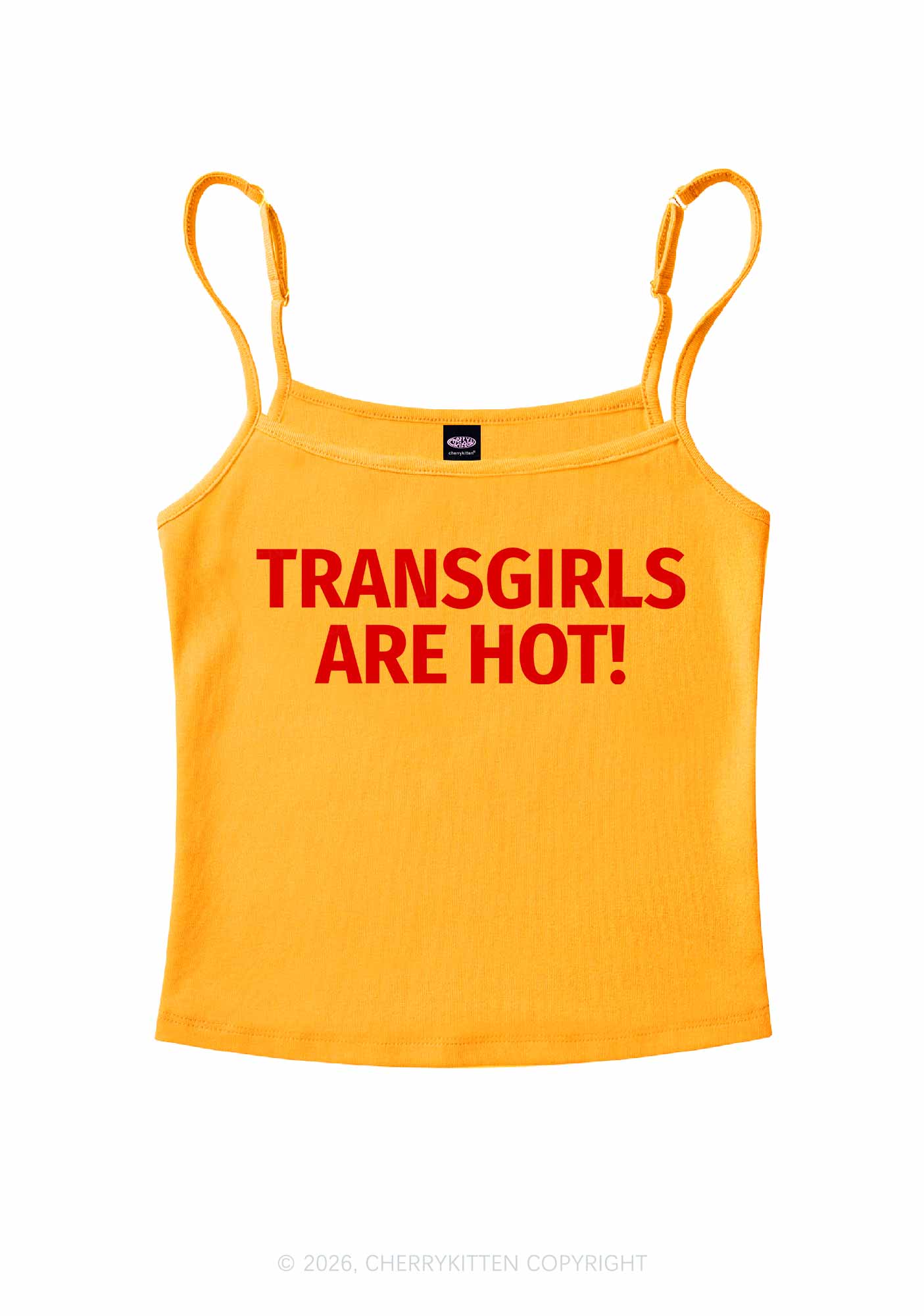 Transgirls Are Hot Pride Y2K Spaghetti Strap Cami Cherrykitten