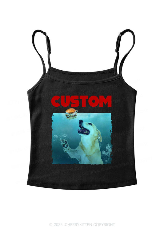 Custom Jowls Dog Y2K Spaghetti Strap Cami Cherrykitten