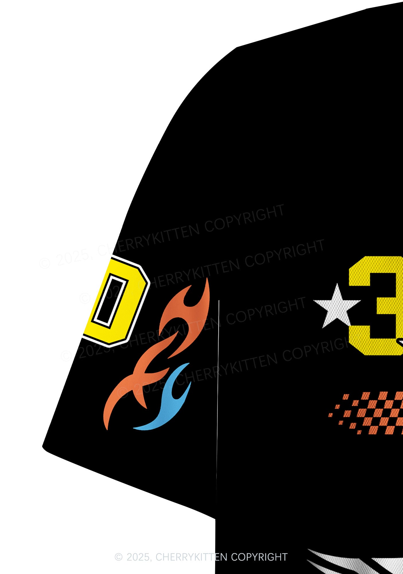 Custom Black ACAB Cats Y2K Crop Sport Jersey Shirts Cherrykitten