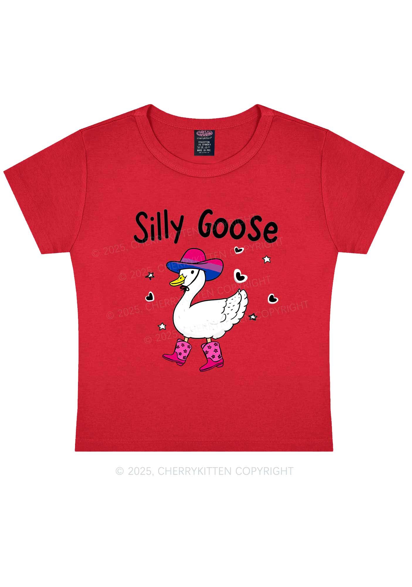 Silly Goose Bisexual Pride Y2K Baby Tee Cherrykitten