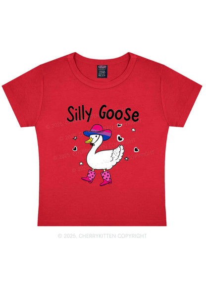 Silly Goose Bisexual Pride Y2K Baby Tee Cherrykitten