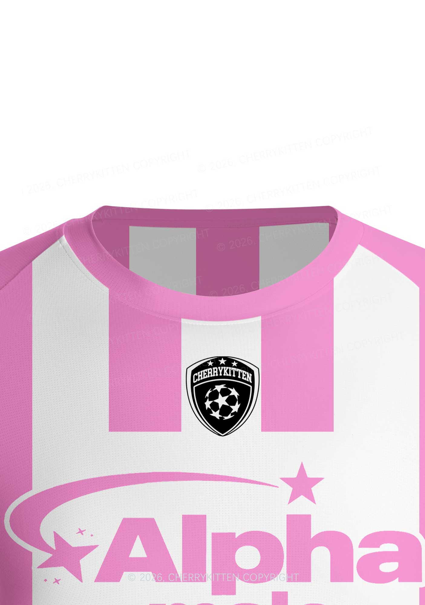 Alpha Male Pink White Stripes Pride Y2K Football Jersey Shirts Cherrykitten
