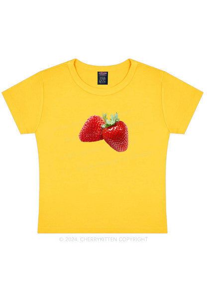 Pretty Strawberry Y2K Baby Tee Cherrykitten