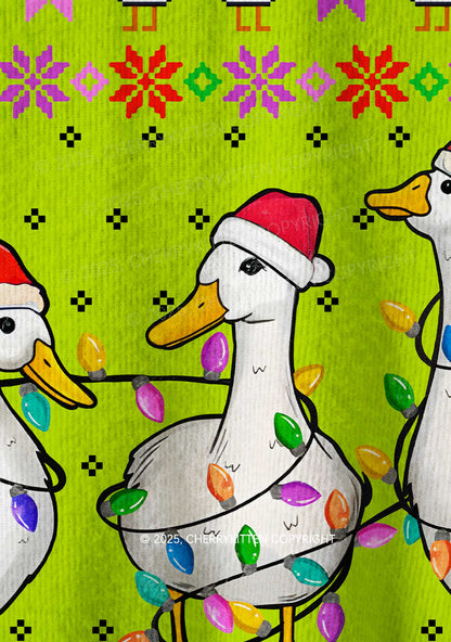 Santa Duck Y2K Christmas Knit Sweatshirt Cherrykitten