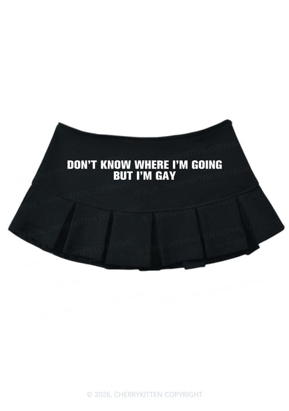But Im Gay Pride Y2K Mini Pleated Skirts Cherrykitten