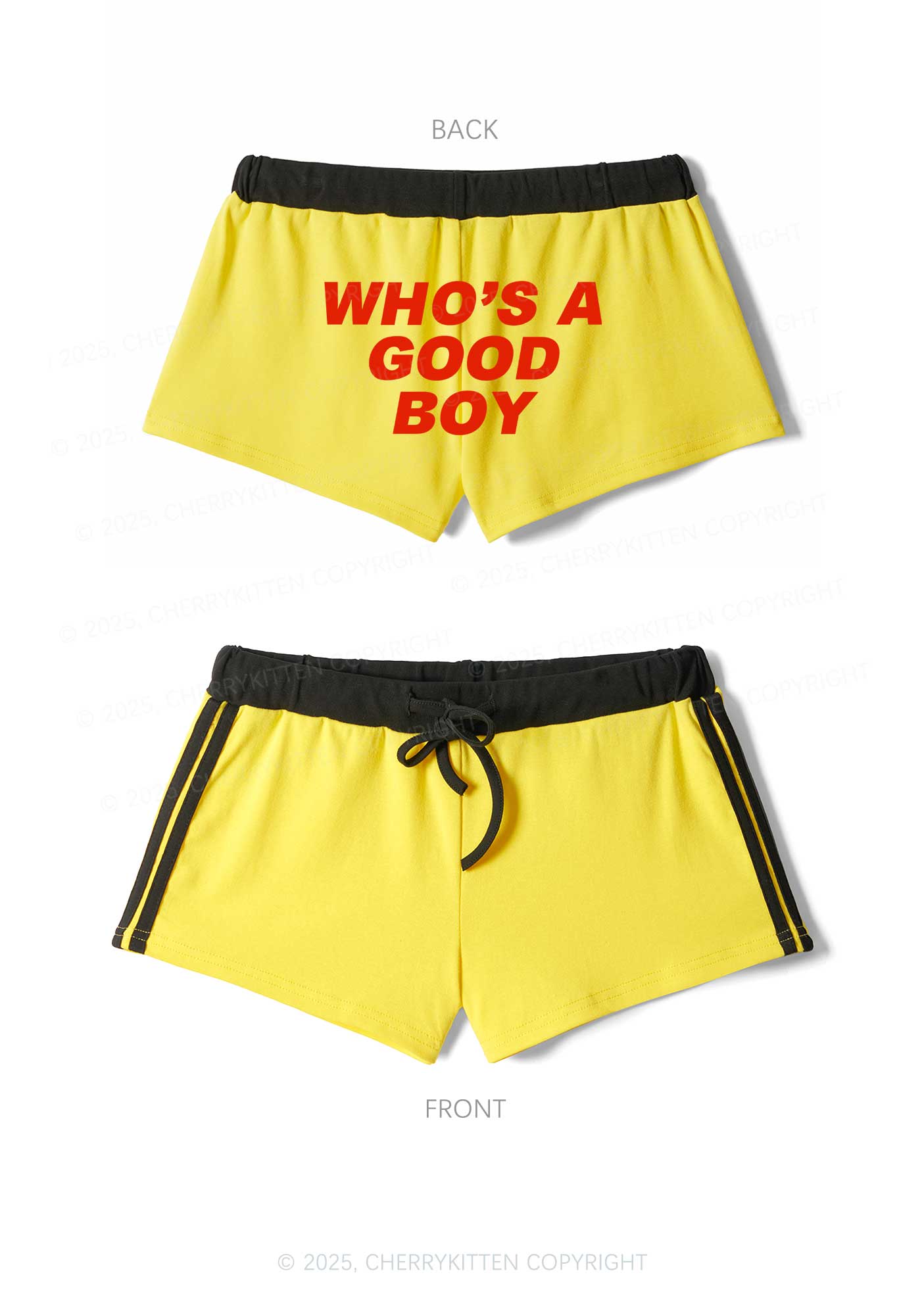 Whos A Good Boy Y2K Drawstring Mini Shorts Cherrykitten
