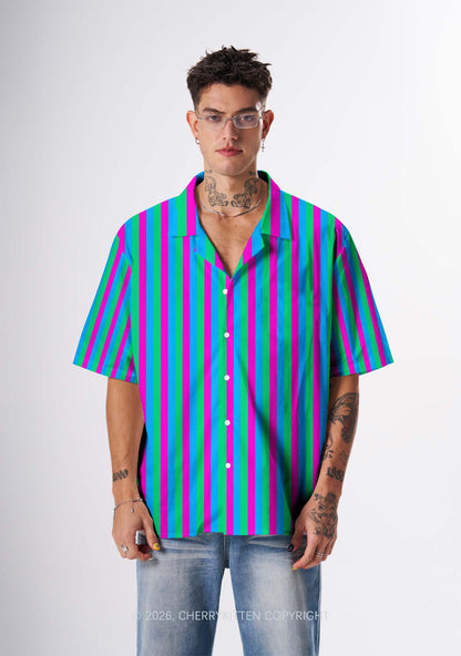 Polysexuality Flag Pride Y2K Print Hawaiian Shirt Cherrykitten