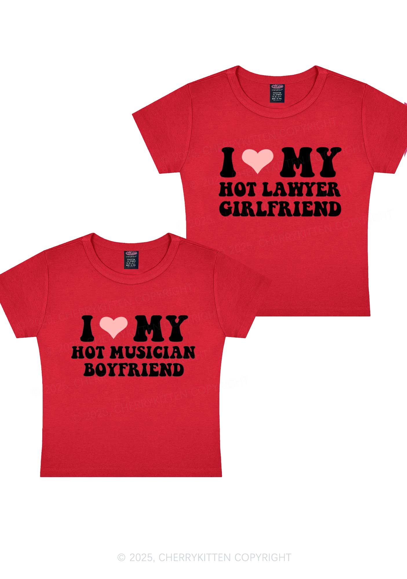 Custom My Hot Lawyer GF Y2K Valentine's Day Baby Tee Cherrykitten