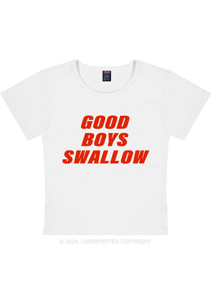 Good Boys Swallow Y2K Baby Tee Cherrykitten