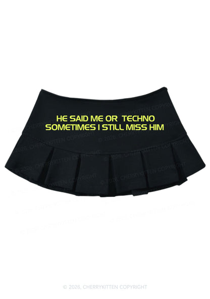 Me Or Techno Y2K Mini Pleated Skirts Cherrykitten