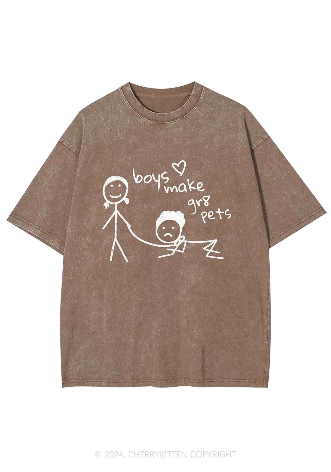 Boys Make Gr8 Pets Y2K Washed Tee Cherrykitten