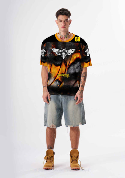 Halloween Orange Moths Y2K Sport Jersey Shirts Cherrykitten