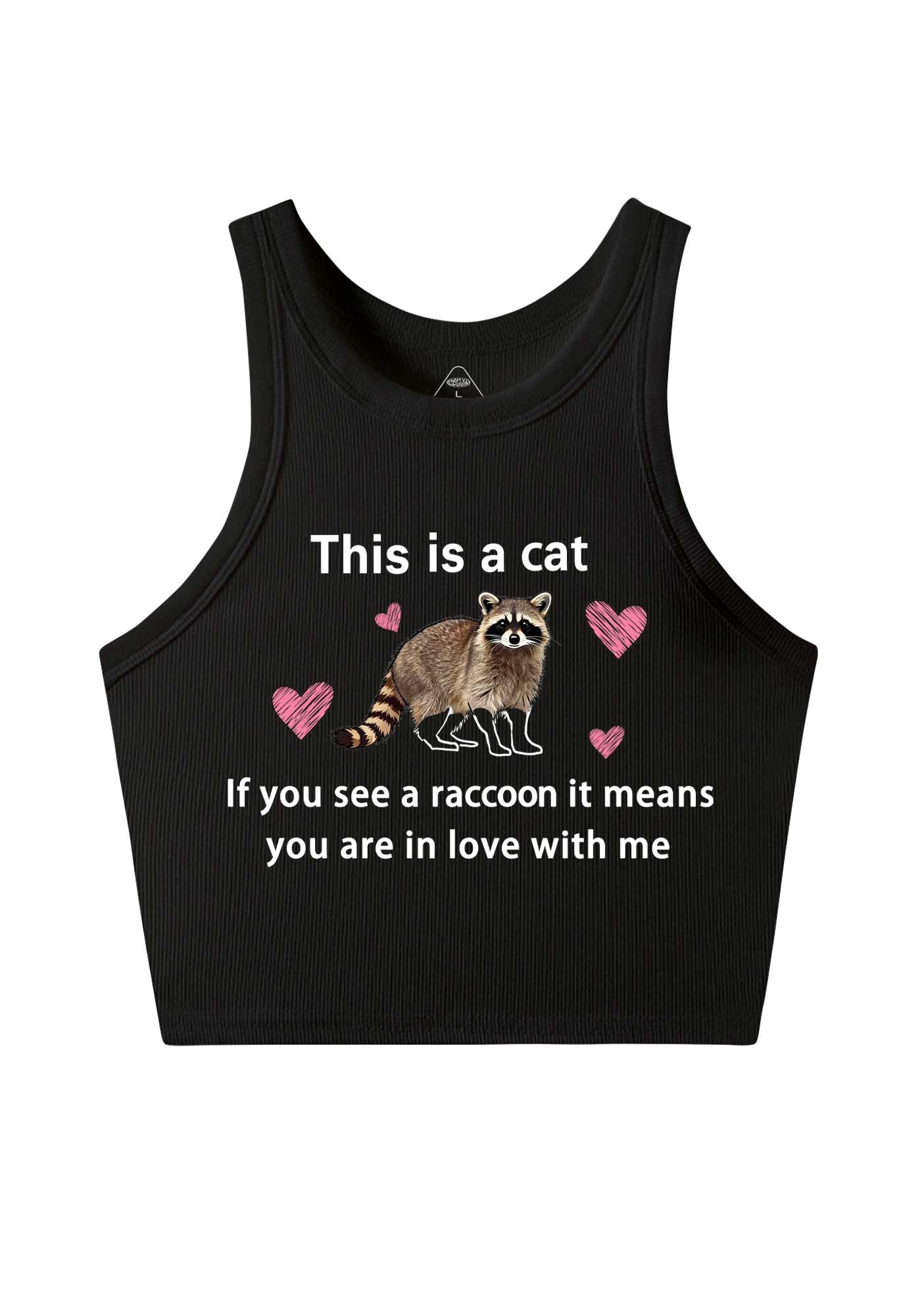 If You See A Raccoon Y2K Crop Tank Top Cherrykitten