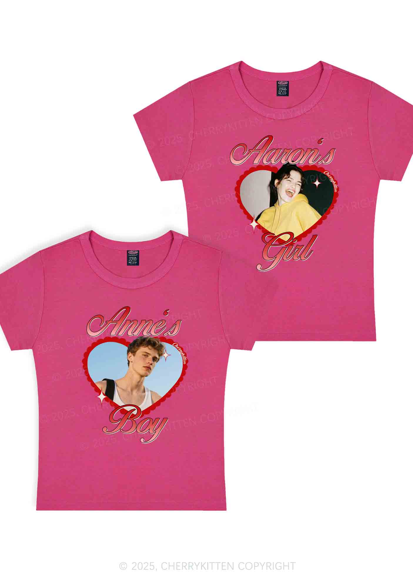 Custom Photo Heart Graphic Y2K Valentine's Day Baby Tee Cherrykitten