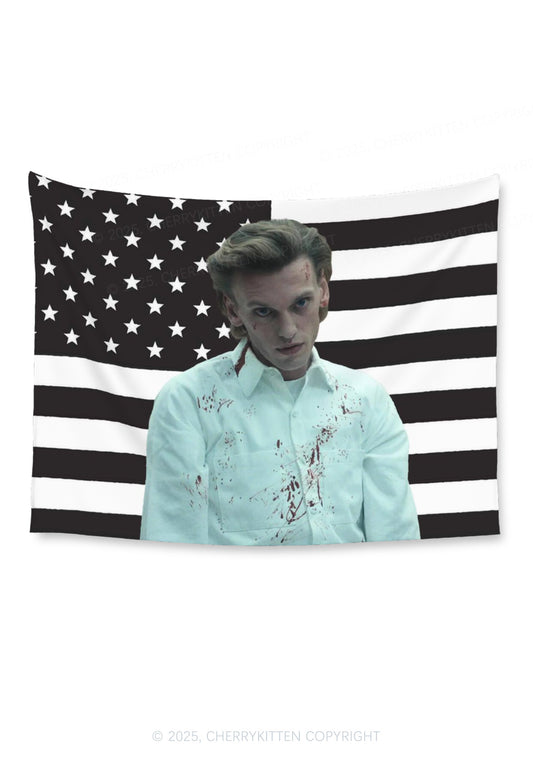 Number One Black Flag Y2K Tapestry Cherrykitten