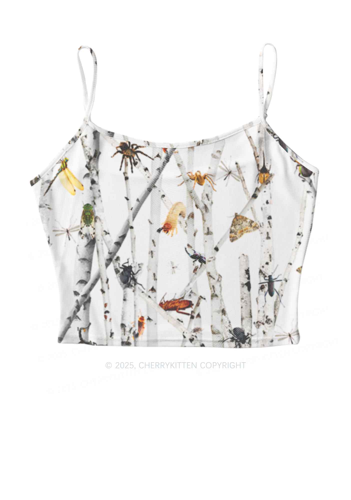 Insects On Birch Y2K Mesh Cami Tank Cherrykitten
