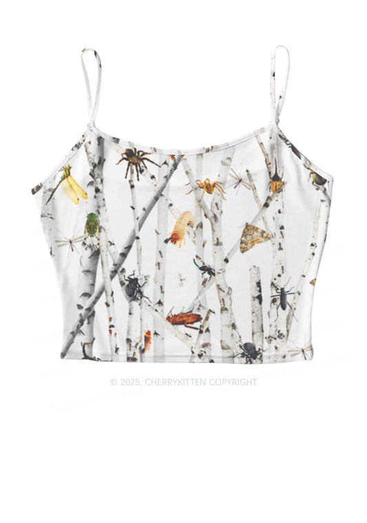Insects On Birch Y2K Mesh Cami Tank Cherrykitten