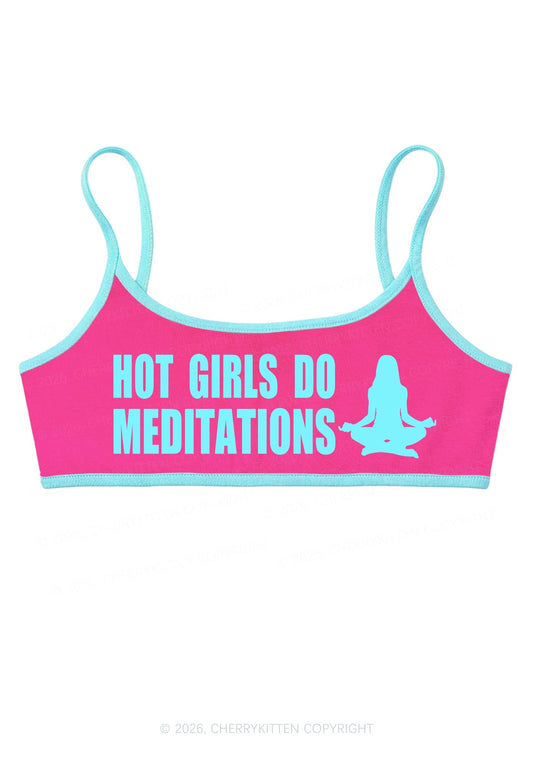 Hot Girls Do Meditations Y2K Super Crop Cami Cherrykitten