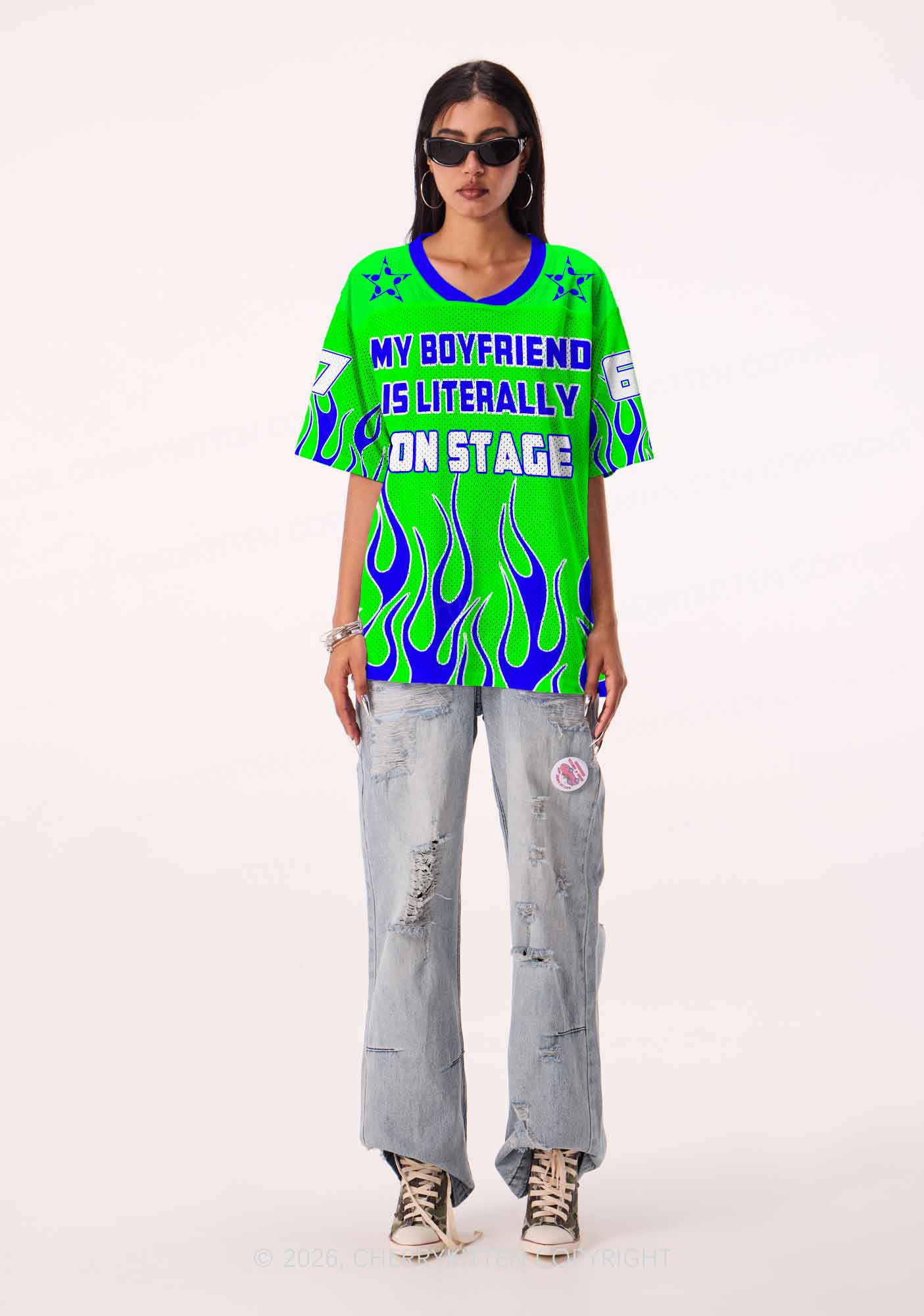 My BF Is Literally On Stage Y2K Sport Jersey Shirts Cherrykitten