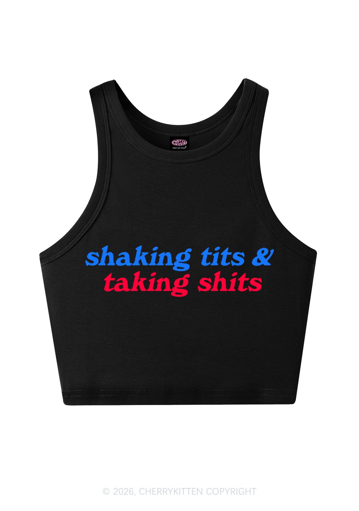 Shaking Txts Taking Shxts Y2K Crop Tank Top Cherrykitten