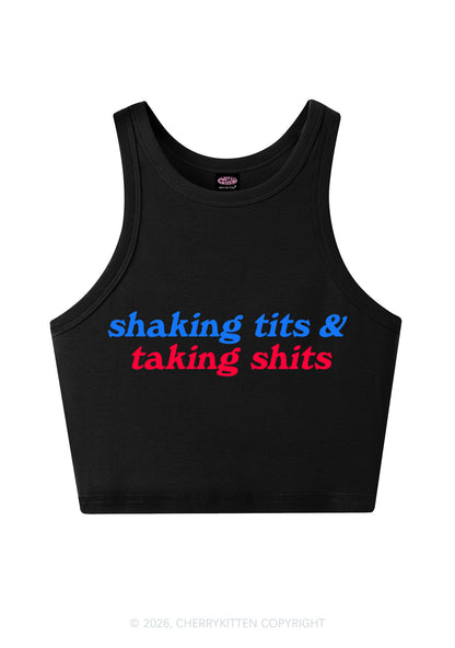 Shaking Txts Taking Shxts Y2K Crop Tank Top Cherrykitten