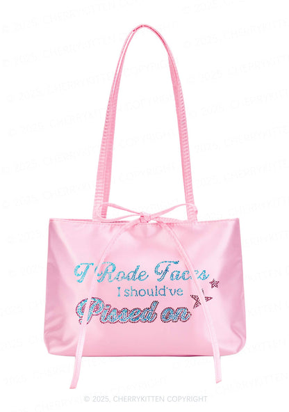 Rhinestone I Rode Faces Y2K Satin Bags Cherrykitten