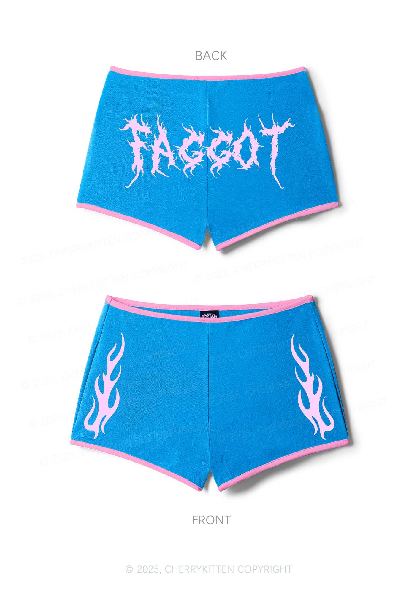 Punk Faggot Pride Y2K Booty Shorts Cherrykitten
