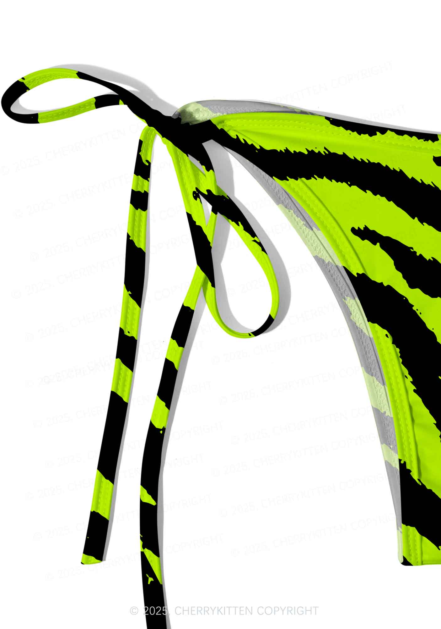 Green Zebra Y2K Print Bikini Set Cherrykitten