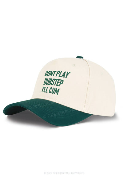 Embroidered Dont Play Dubstep Y2K Color Block Baseball Cap Cherrykitten