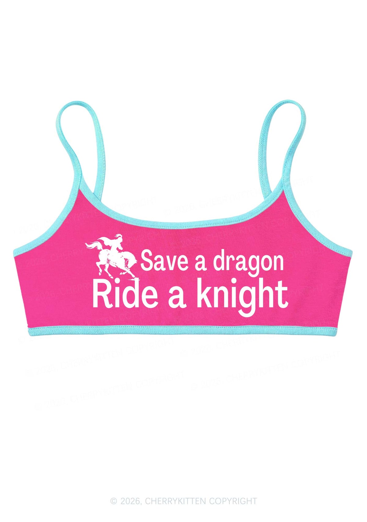 Save Dragon Ride Knight Y2K Super Crop Cami Cherrykitten