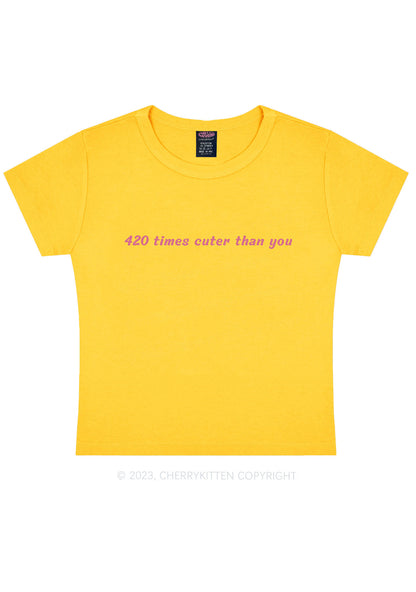 Cuter Than You Y2K Baby Tee Cherrykitten