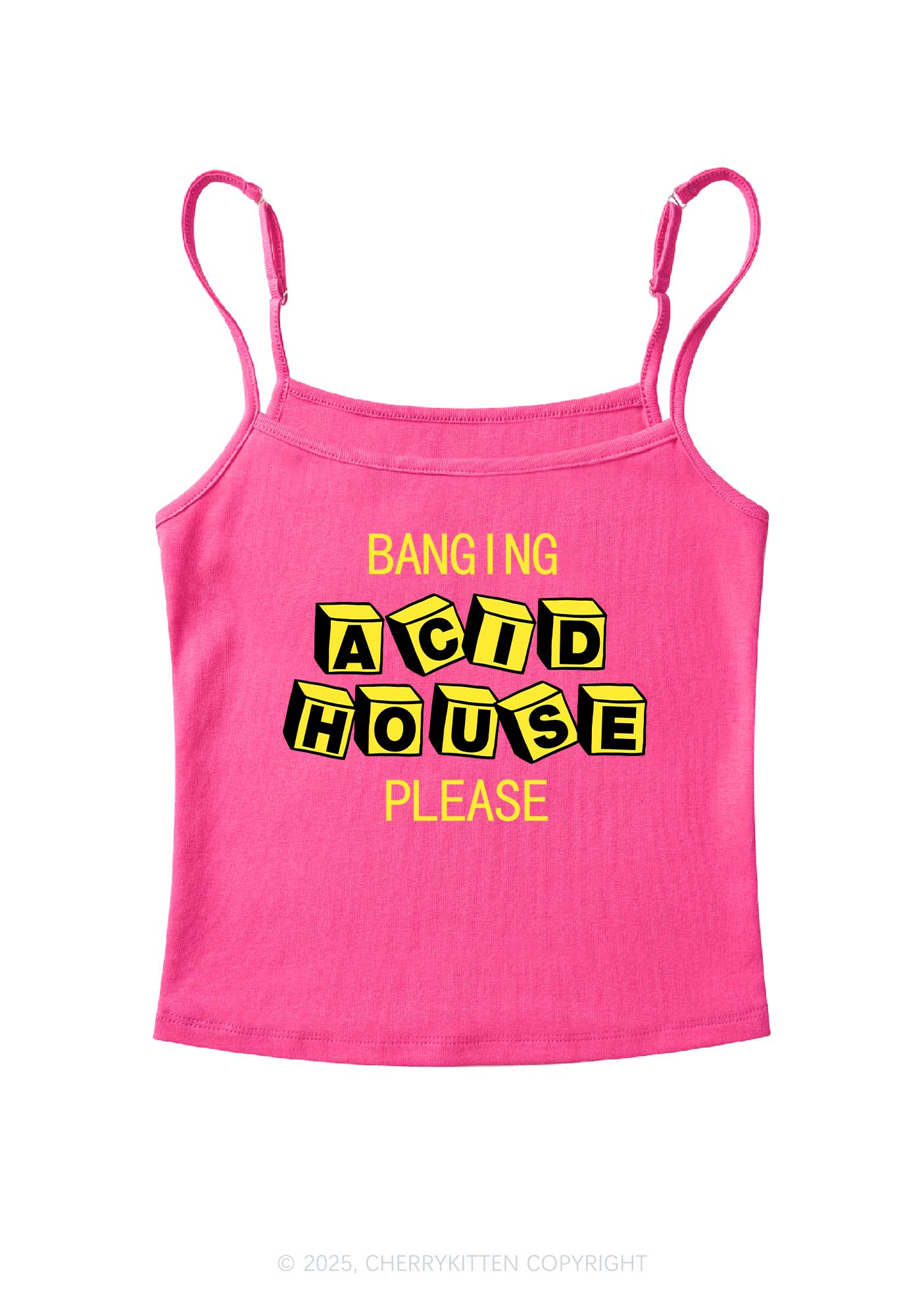 Banging Acid House Y2K Spaghetti Strap Cami Cherrykitten