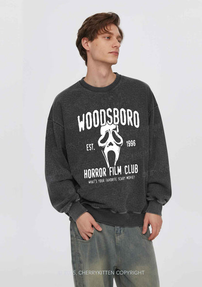 Halloween Horror Film Club Y2K Washed Sweatshirts Cherrykitten