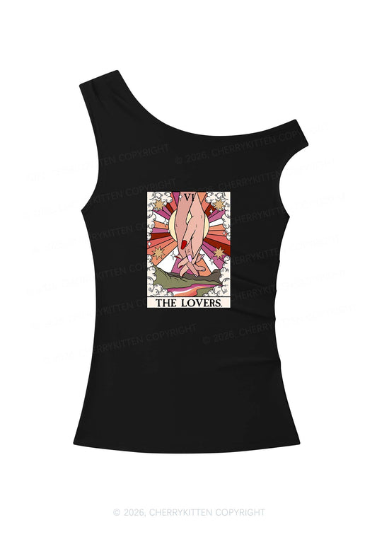 The Lesbian Lovers Pride Y2K Off Shoulder Tank Top Cherrykitten