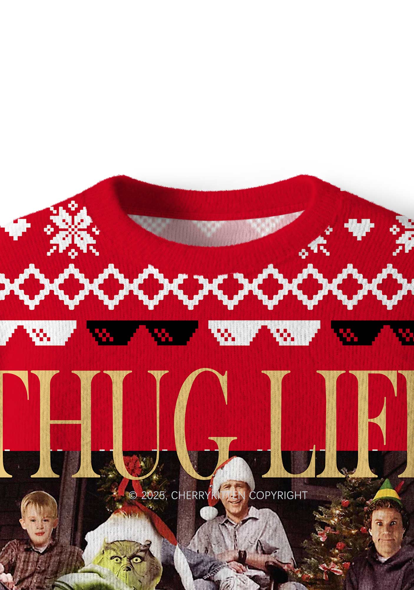 Thug Life Y2K Christmas Knit Sweatshirt Cherrykitten