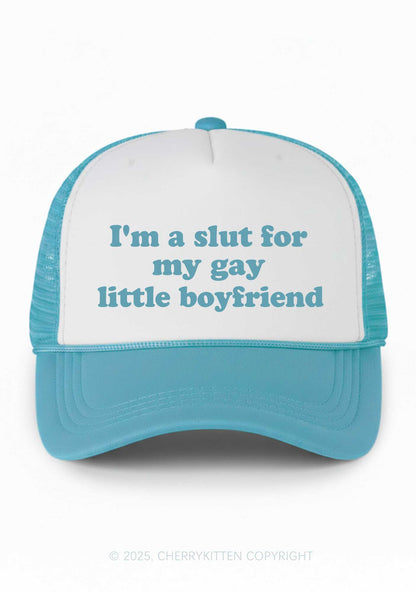 Slxt For My Gay BF Valentine's Day Y2K Colorblock Trucker Hat Cherrykitten