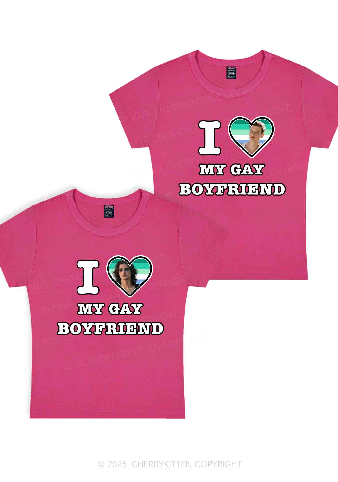 Custom My Gay BF Pride Y2K Valentine's Day Baby Tee Cherrykitten