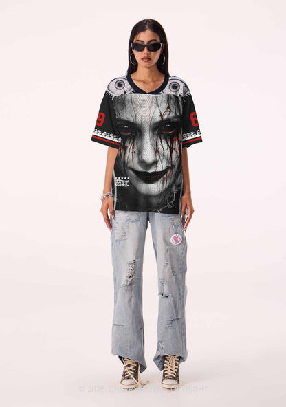 Halloween Black Tears Woman Y2K Sport Jersey Shirts Cherrykitten