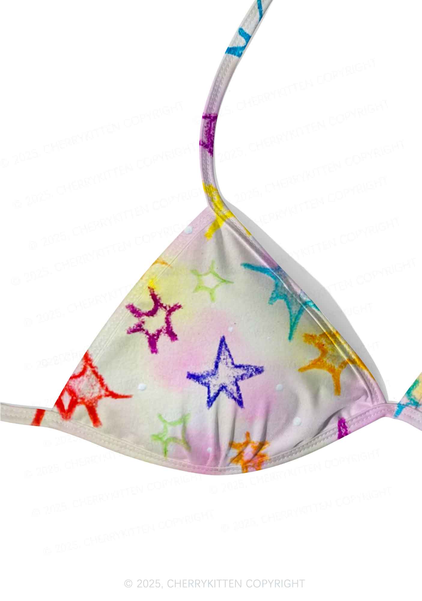 Rainbow Starburst Y2K Print Bikini Set Cherrykitten