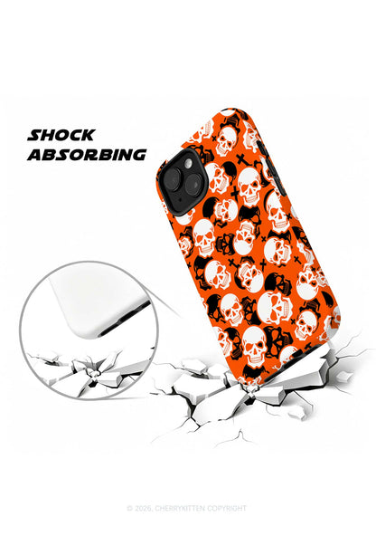 Halloween Orange Skull Cross Y2K Phone Case Cherrykitten