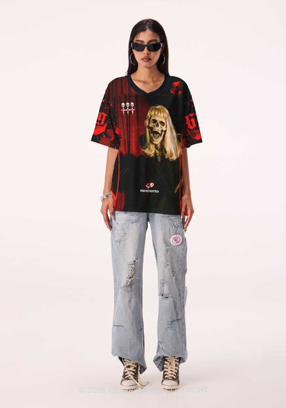 Halloween Blonde Skull Y2K Sport Jersey Shirts Cherrykitten