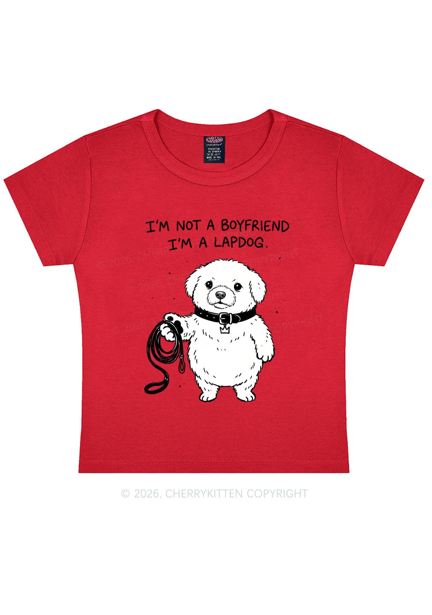Im A Lapdog Y2K Baby Tee Cherrykitten
