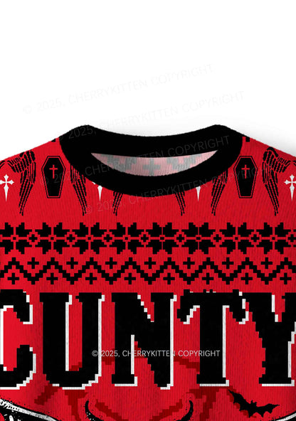 Cuntry Angle Y2K Christmas Knit Sweatshirt Cherrykitten