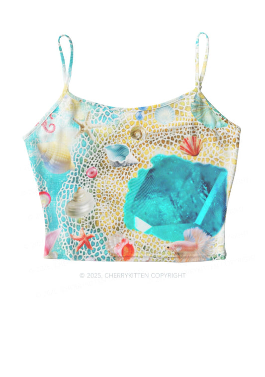 Seashell Fantasy Y2K Mesh Cami Tank Cherrykitten