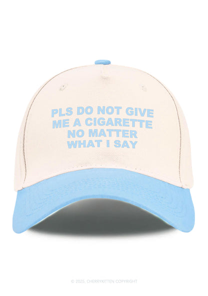 Dont Give Me Cigarette Y2K Color Block Baseball Cap Cherrykitten