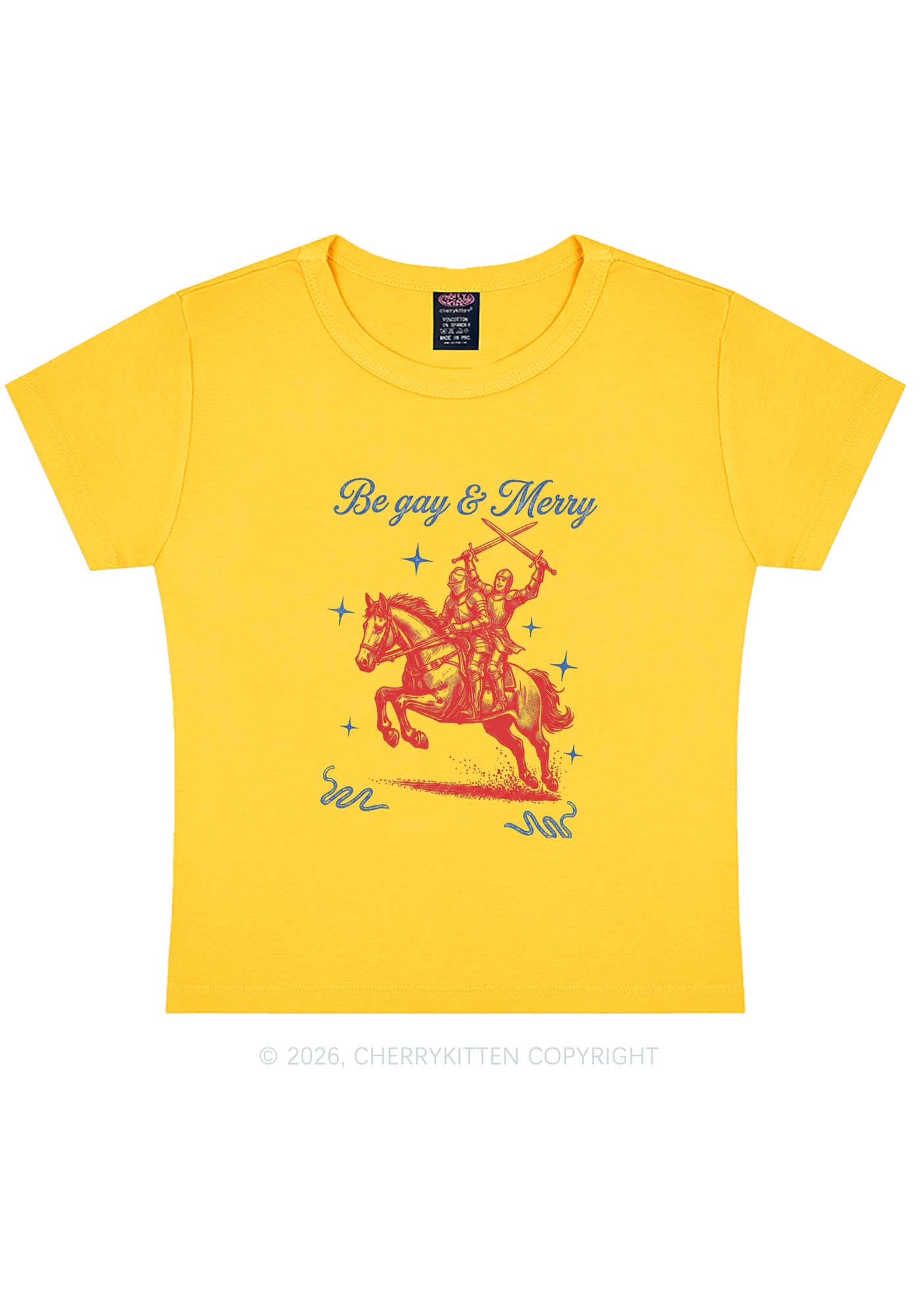 Be Gay Merry Pride Y2K Baby Tee Cherrykitten