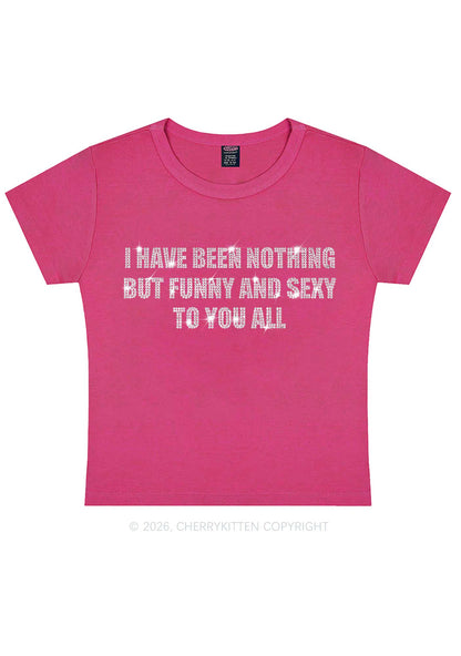 Rhinestone I Have Been Funny Y2K Baby Tee Cherrykitten