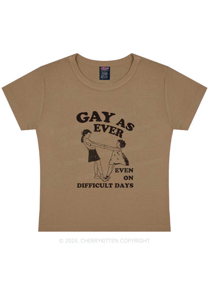 Gay As Ever Y2K Baby Tee Cherrykitten