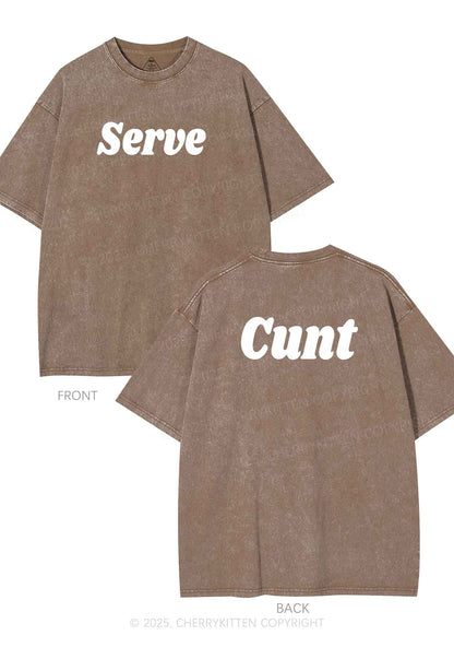 Serve Cxxt Two Sides Y2K Shirts Washed Tee Cherrykitten
