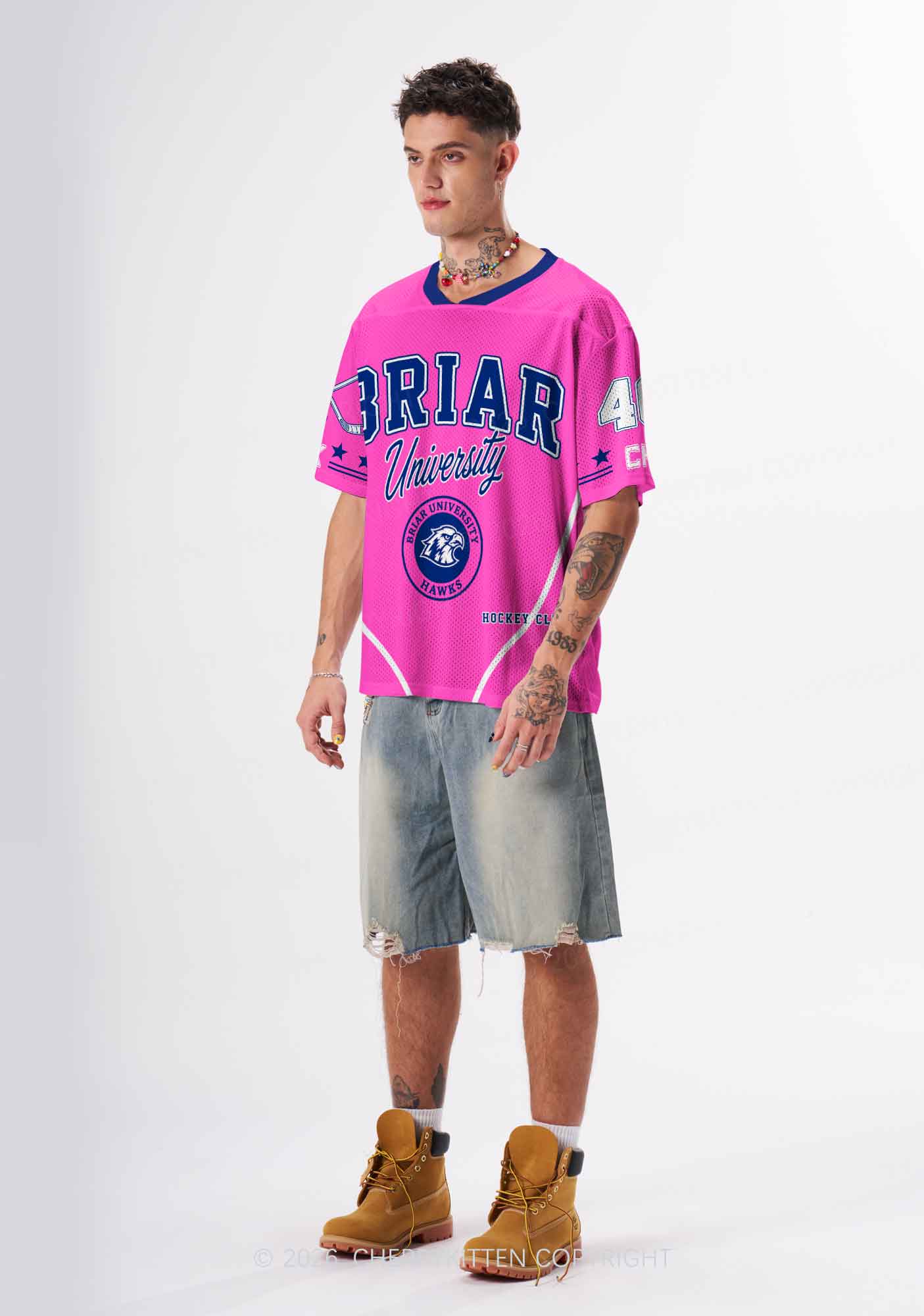 Pink Hockey Team JT Y2K Sport Jersey Shirts Cherrykitten